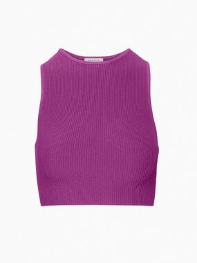 BABATON SCLUPT KNIT CROPPED RACER TANK